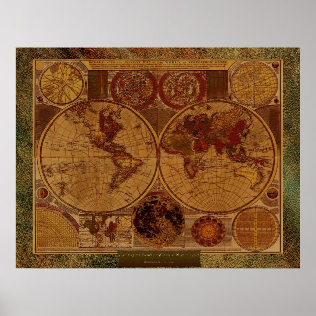 Affiche 1780 Carington Bowles Old World Map Art & border (Devant)