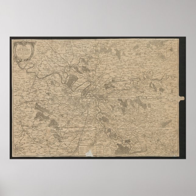 Affiche 1780 Map of Paris, Historic City Map, Antique Plan (Devant)