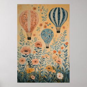 Affiche 1790 Ballons flottants à air chaud