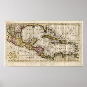 Affiche 1790 Map of The West Indies by Dilly and Robinson