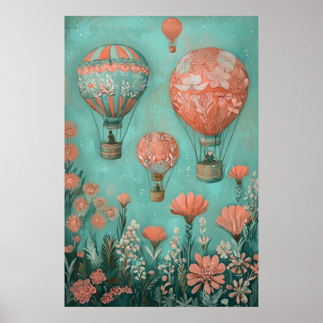 Affiche 1792 Ballons flottants à air chaud (Devant)