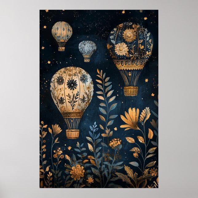 Affiche 1795 Ballons flottants à air chaud (Devant)