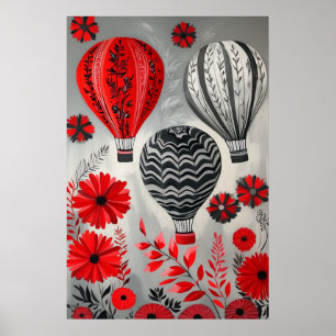 Affiche 1796 Ballons flottants à air chaud