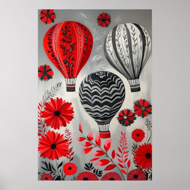 Affiche 1796 Ballons flottants à air chaud (Devant)