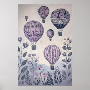Affiche 1797 Ballons flottants à air chaud