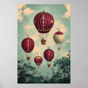 Affiche 1798 Ballons flottants à air chaud