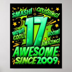 Affiche 17 ans pour garçons 17e anniversaire garçon 17 ans