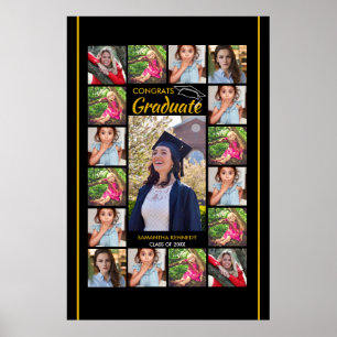 Affiche 17 Collage de photos Modèles Fêtes Diplômé 20XX