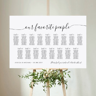 Affiche 17 Table Élégant Nos personnes préférées Plan de t