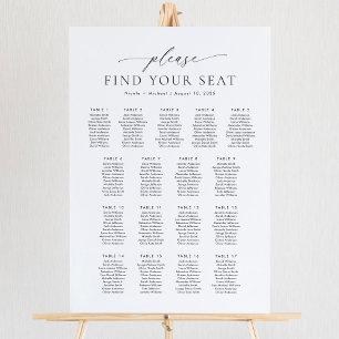 Affiche 17 Tables S'il vous plaît Trouvez Votre Place Plan