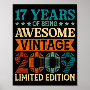 Affiche 17e anniversaire 17 ans d'être génial Vintage 17