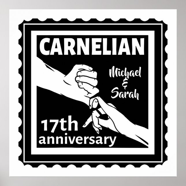 Affiche 17e anniversaire du mariage noir et blanc (Devant)