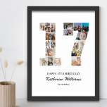 Affiche 17e anniversaire Numéro 17 Photo personnalisée Col<br><div class="desc">Célébrez le 17e anniversaire de votre ado avec cette affiche personnalisée de collage photo numéro 17. Ce cadeau personnalisable est une façon parfaite de présenter des souvenirs précieux de la première année de votre enfant. L'affiche comporte un collage de photos qui capturent ces moments spéciaux, et il peut être customisé...</div>
