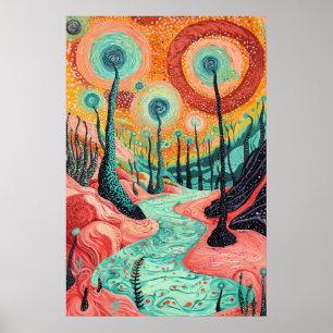 Affiche 1801 Scénario surréaliste cosmique