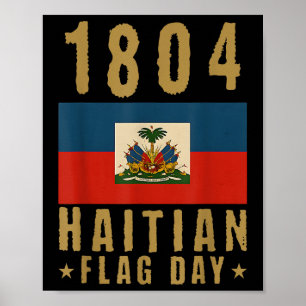 Affiche 1804 Jour du Drapeau haïtien Fierté d'Haïti Femme