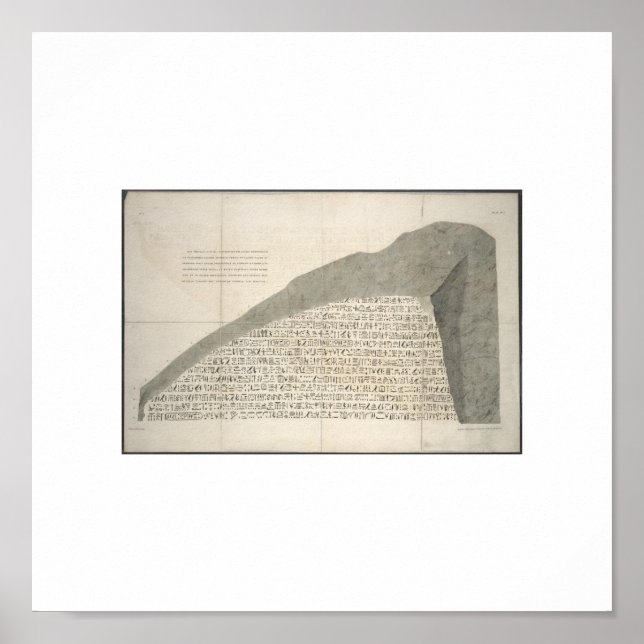 Affiche 1810 Rosetta Stone Heiroglyphs Photo (Devant)