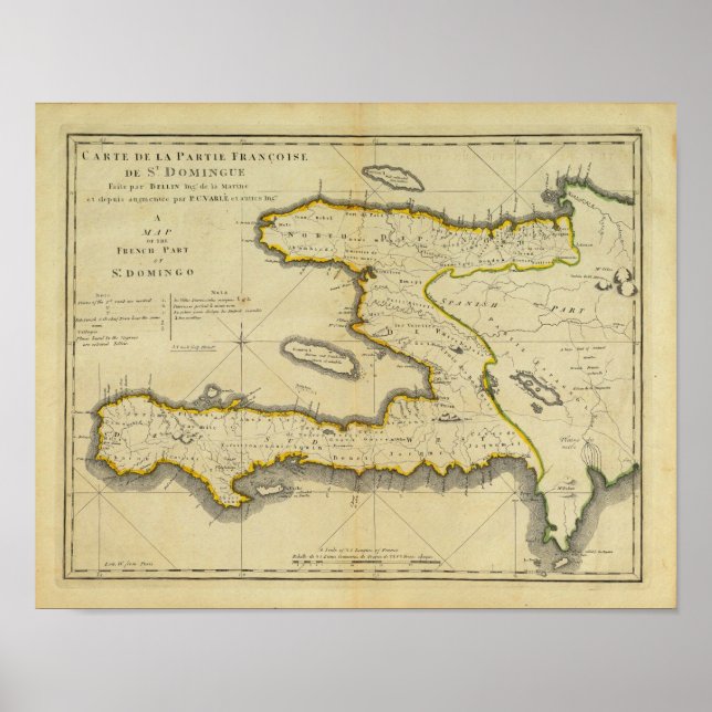 Affiche 1814 Haiti Map by Mathew Carey (Devant)