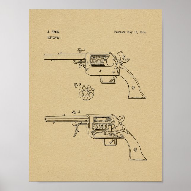 Affiche 1854 Brevet d'art d'armes à feu (Devant)