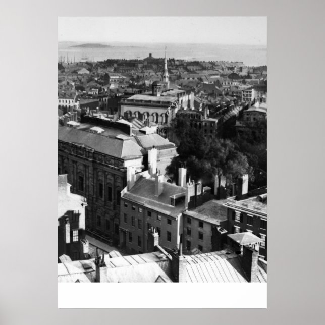 Affiche 1859 : Vue de Boston vers le sud (Devant)