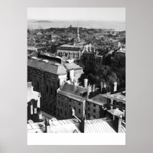 Affiche 1859 : Vue de Boston vers le sud