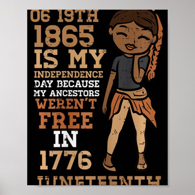 Affiche 1865 Fête de l'Indépendance 1865 Fille Noire Fille (Devant)