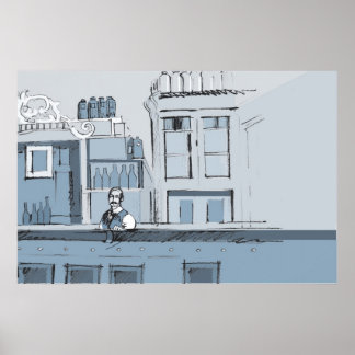 Affiche 1880's Bar scene - right