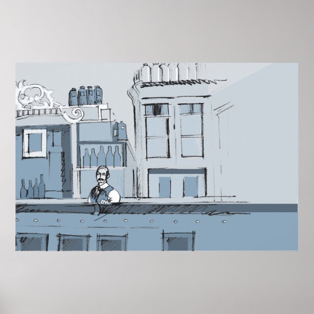 Affiche 1880's Bar scene - right (Devant)