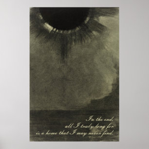 Affiche 1880s sombres d'encre d'Odilon Redon - les