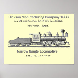 Affiche 1886 de locomotive de commutation de