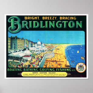Affiche 1890's de Bridlington Angleterre d'annonce de