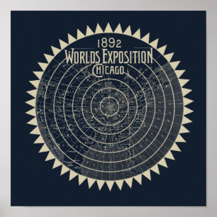 Affiche 1892 World Exposition Chicago