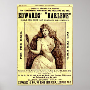 Affiche 1893 et pour Harlene hair restorer