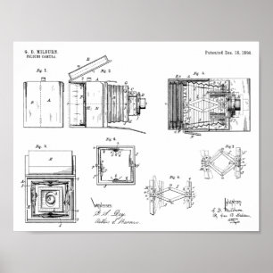 Affiche 1894 Folding Camera Patent Art Drawing Print