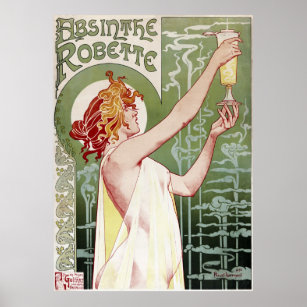 Affiche 1895 Art nouveau Absinthe Robette restaurée