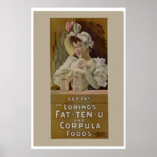 Affiche 1895 « Grossir » Publicité de style victorien vint