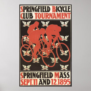Affiche 1895 Springfield Massachusetts Bicycle Tournament