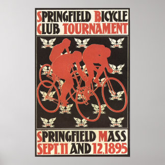 Affiche 1895 Springfield Massachusetts Bicycle Tournament