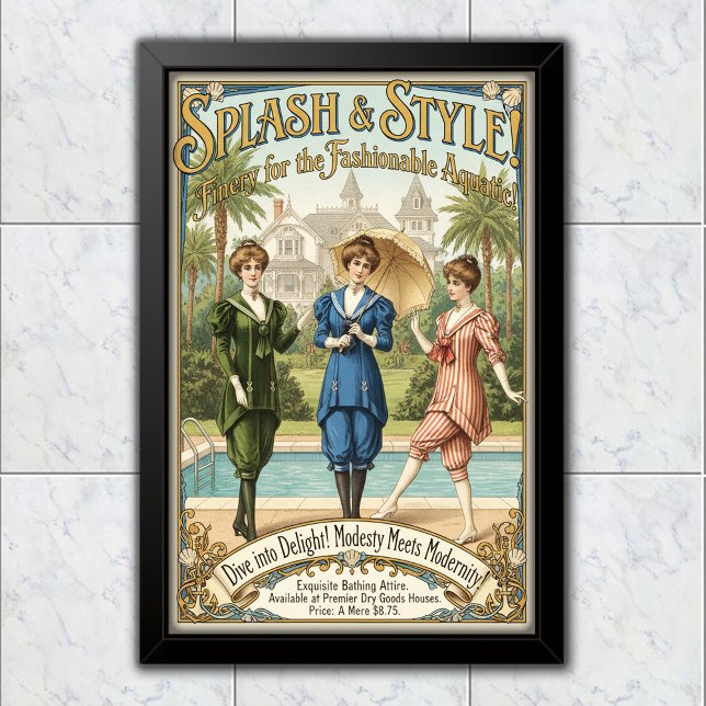 Affiche 1895 Vintage Oceanic Chic Swimwear Advertising (Créateur téléchargé)