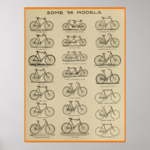 Affiche 1896 bicyclettes vintages modèlent l'affiche d'art