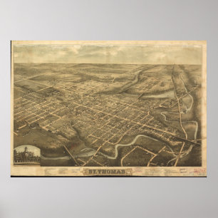 Affiche 1896 St. Thomas, Ontario Carte panoramique des yeu