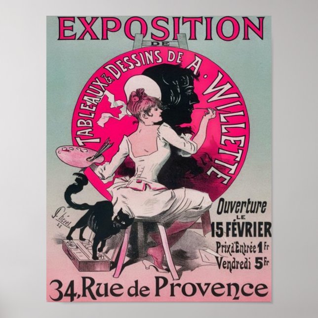 Affiche 1897 Paris Exposition de Tableaux (Devant)