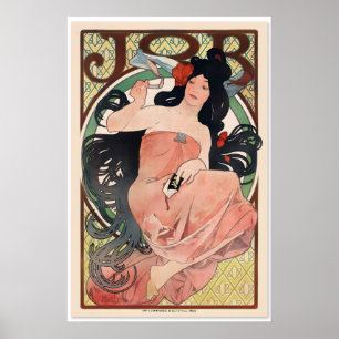 Affiche 1898 Alphonse Mucha Job Rolling Papers Art Classiq