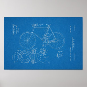 Affiche 1898 copies vintages d'art de modèle de brevet de