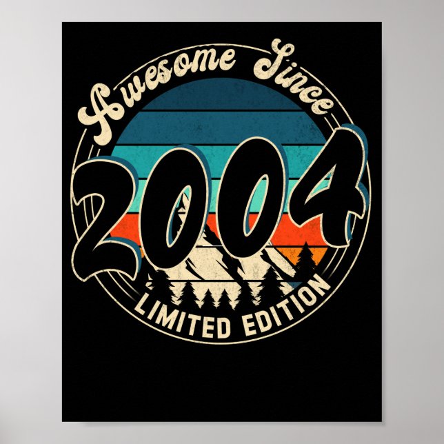 Affiche 18 ans Vintage 18ème année Anniversaire 2004 (Devant)