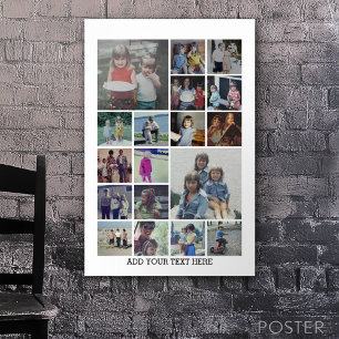 Affiche 18 Collage de photos et texte - Peut être modifié