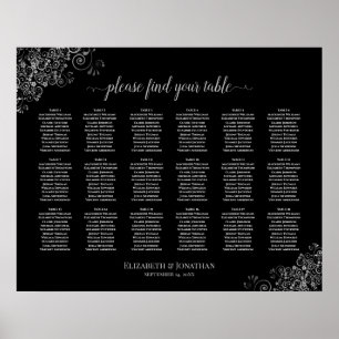 Affiche 18 Mariage de table Diagramme de siège Argent Fril