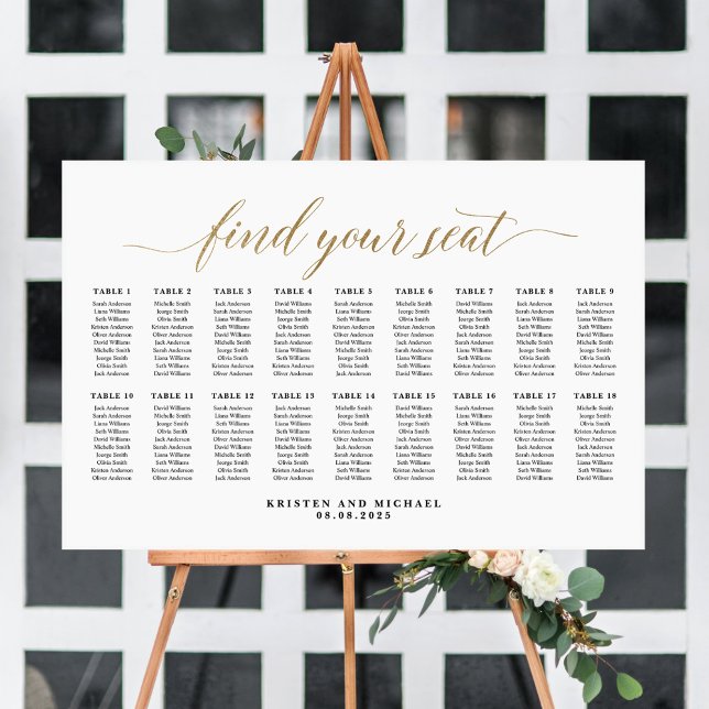 Affiche 18 Tables Classy Trouvez votre place Plan de table (Créateur téléchargé)