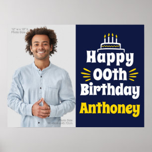 Affiche 18" x 24" Joyeux Anniversaire N'Importe Quelle Ann