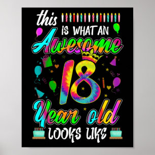 Affiche 18e anniversaire Awesome 18 ans il semble