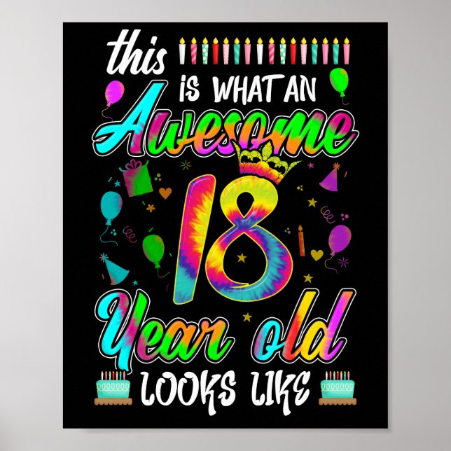Affiche 18e anniversaire Awesome 18 ans il semble (Devant)